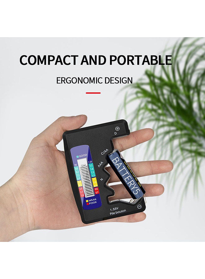 ANENG Battery Tester with LCD Power Index Display for C D N AA AAA 9V 1.5V Button Battery Checker Household Batteries Power Detector