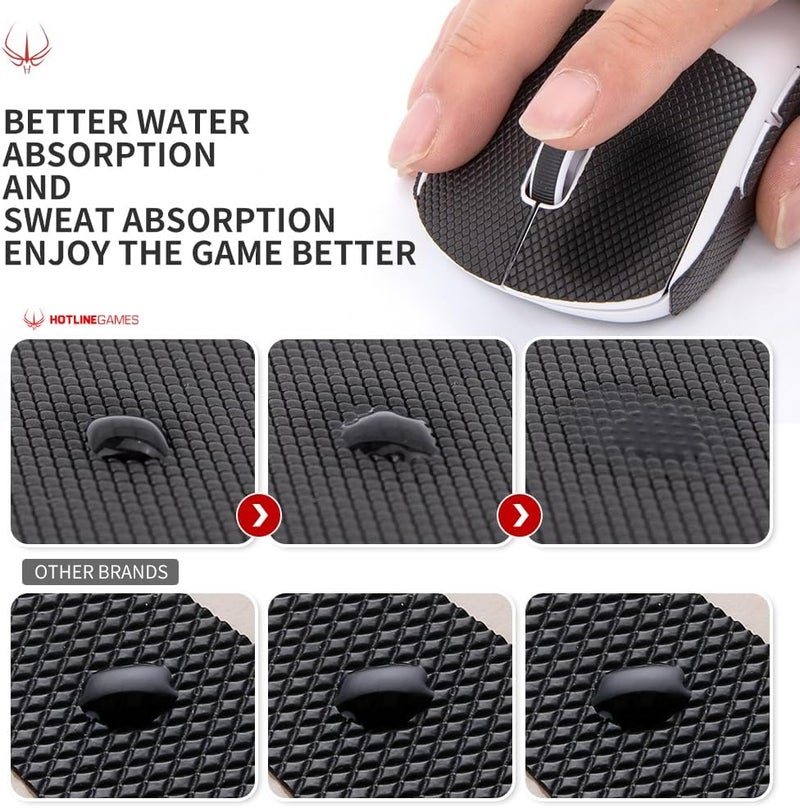 ألعاب الخط الساخن شريط مضاد للانزلاق لفأرة مخصص لفأرة Logitech G PRO X Superlight اللاسلكية، بتصميم ذاتي اللصق، مقاوم للعرق، وسادات جانبية مضادة للانزلاق، ملصقات جانبية للفأرة، وحلقات مرنة محسّنة. - Image 4