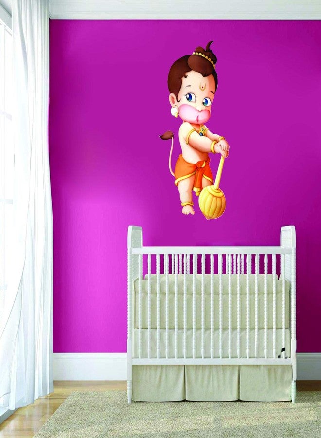 DecorVilla ملصق حائط بال هانومان من فينيل PVC من ديكور فيلا™، سهل التركيب واللصق، ملصقات جدارية دينية للمعابد وغرف الصلاة أو الأماكن الدينية، المقاس: 58 سم × 33 سم، متعدد الألوان - Image 3