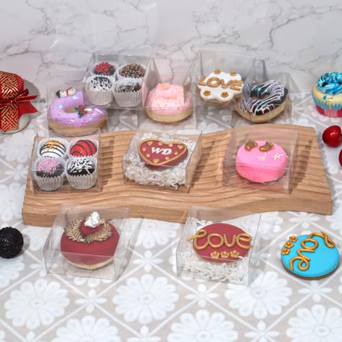 TEMLQPACK 50PCS 3¼"X3¼X1½ Inch Clear Boxes for Cookies, Soap, Chocolate Truffles, Donuts, Macarons, Chocolate-covered Cherries, Mini Bakery Items, Brownies - Image 3