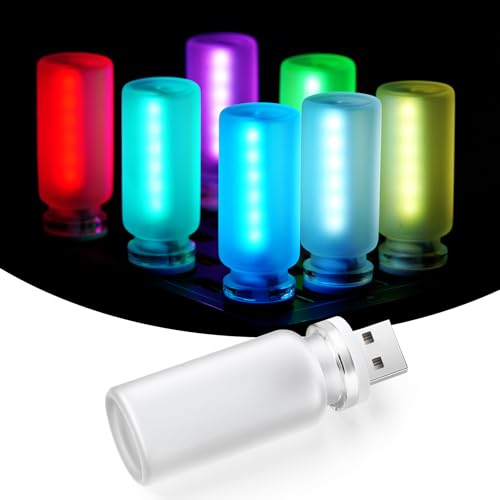 iFunyLED Car Interior USB LED Night Light Touchable Dimming with 13 Modes of Car Ambient Lighting Kit Frosted Glass Bottle Lamp Car Interior Accessories Suitable for Most Vehicles Pack of 1 - Image 1