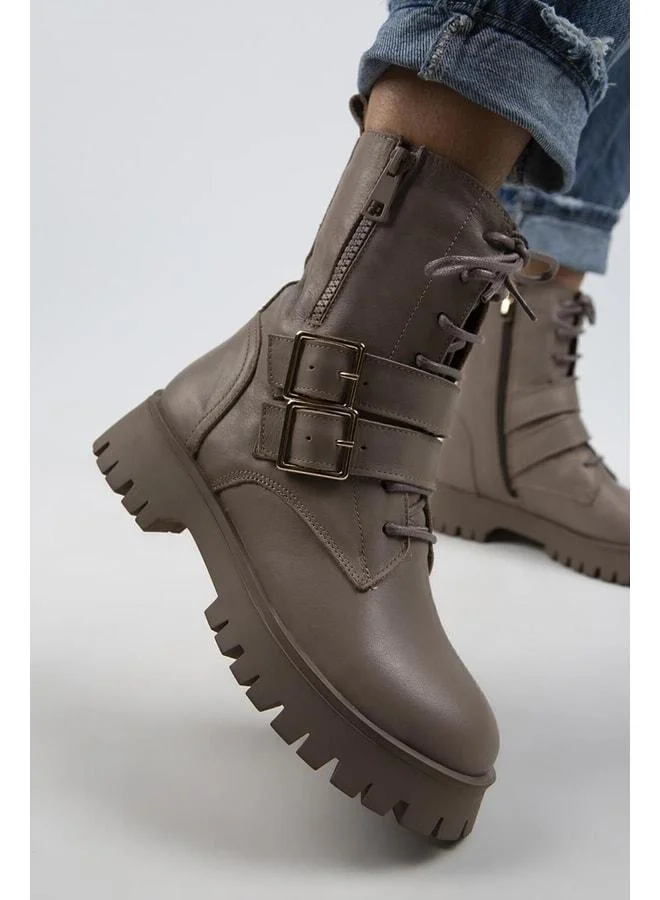 Manijero  Hannah Women's Genuine Leather Lace-up Zipper Buckle Suede Boot for Women | Best Price UAE