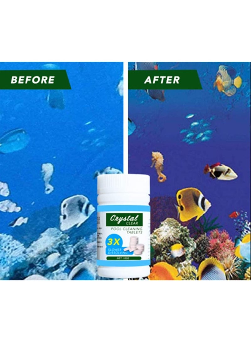 Crystal 1pc Crystal Clear Multifunctional 4-in-1 Chlorine Tablets for Swimming Pools & Spas, Slower Dissolving Stabilized Sanitizer, 100g - Image 4