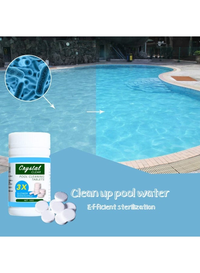 Crystal 1pc Crystal Clear Multifunctional 4-in-1 Chlorine Tablets for Swimming Pools & Spas, Slower Dissolving Stabilized Sanitizer, 100g - Image 5