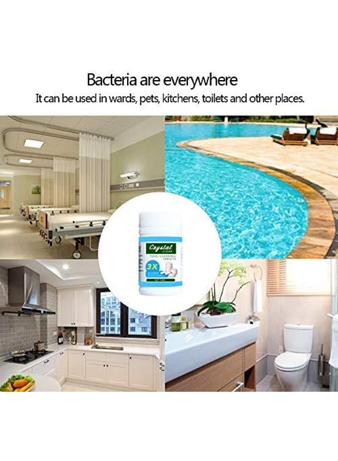 Crystal 1pc Crystal Clear Multifunctional 4-in-1 Chlorine Tablets for Swimming Pools & Spas, Slower Dissolving Stabilized Sanitizer, 100g - Image 2