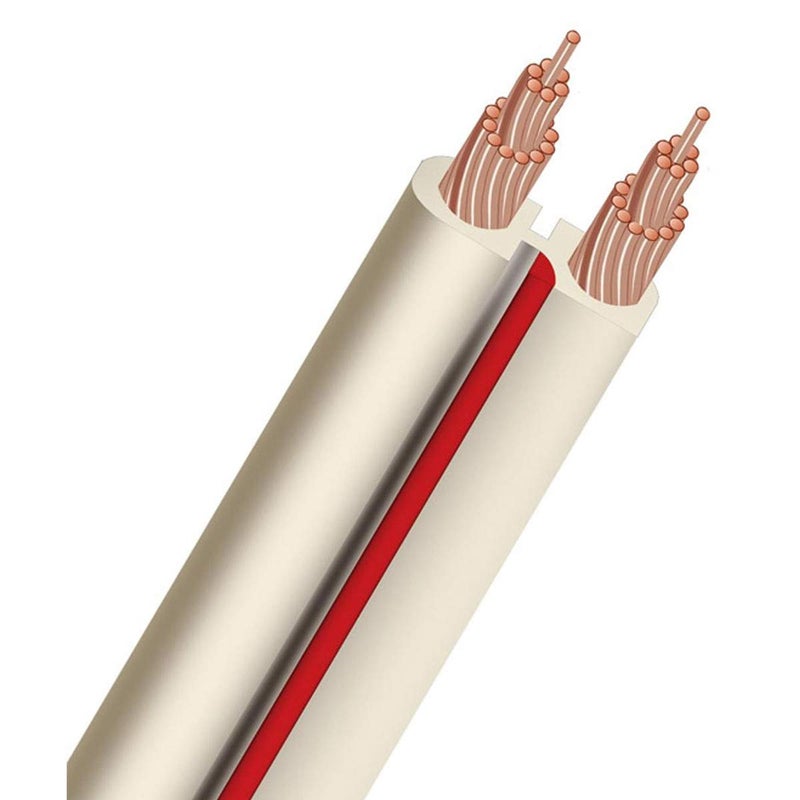 AudioQuest كابل مكبر صوت AudioQuest X2 غير مُنهى، 14 AWG، 30 قدم/9.14 متر، بكرة، غلاف أبيض