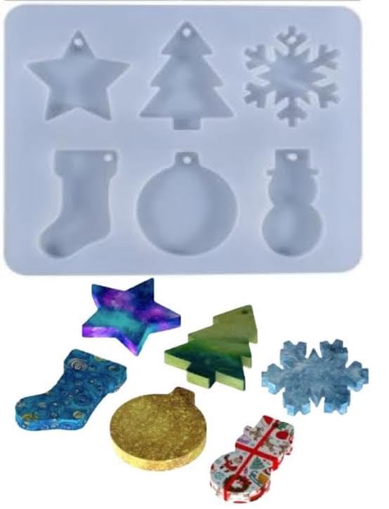 Eoast Chritmas THEAM Resin Silicone MoldsChocolate Moulds 6 Cavity Silicone for DIY Gummies Candy Jelly Cookies XRIMAS Crop OR Chritmas Decoration Ornaments Silicone Mould - Image 1