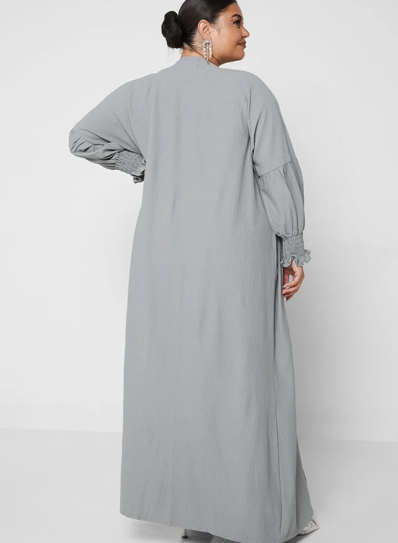 Hayas Closet Curve Cuffed Sleeve Abaya