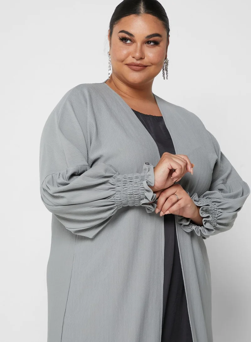Hayas Closet Curve Cuffed Sleeve Abaya
