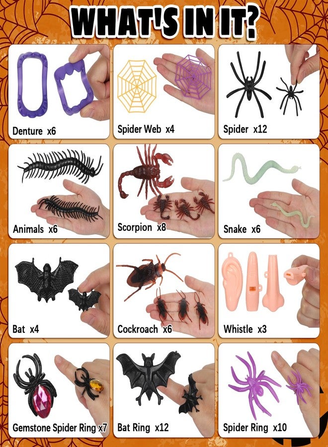 وولاين مجموعة هدايا حفلات الهالوين من والين، ٢٠٤ قطعة، قفازات، ألعاب محشوة، أكياس هدايا، ألعاب غير حلوى، مجموعة حشو أكياس الهدايا لحفلات الهالوين - Image 2