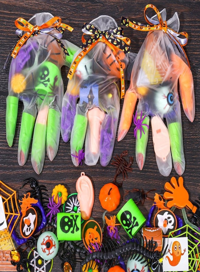 وولاين مجموعة هدايا حفلات الهالوين من والين، ٢٠٤ قطعة، قفازات، ألعاب محشوة، أكياس هدايا، ألعاب غير حلوى، مجموعة حشو أكياس الهدايا لحفلات الهالوين - Image 1