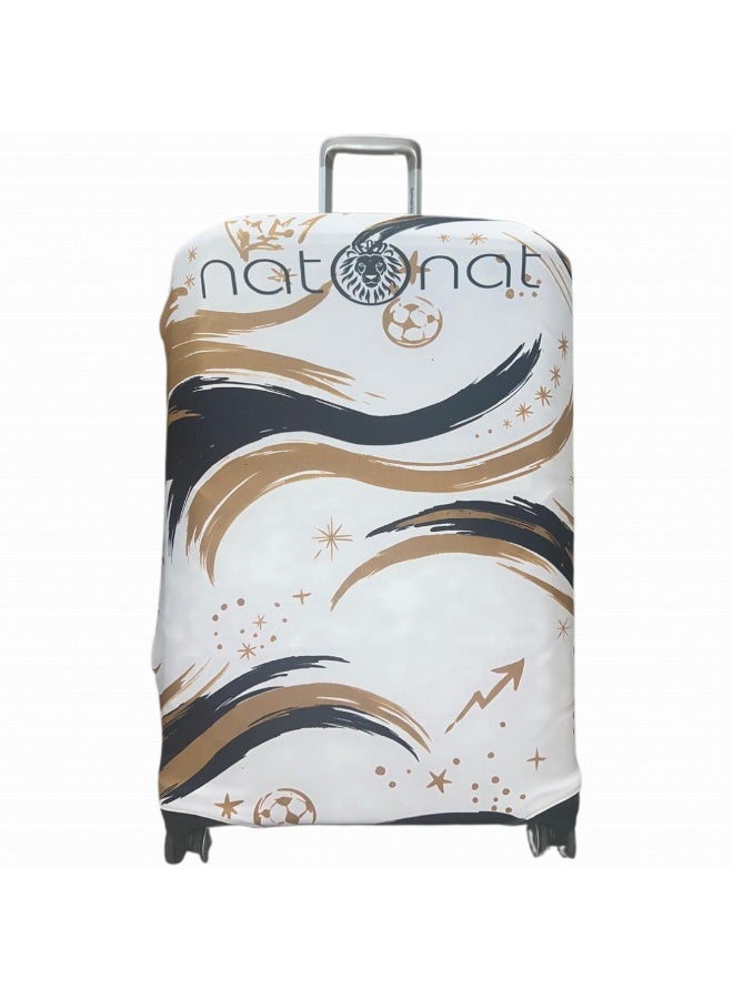 natOnat Travel Luggage Cover Protector - Suitcase Cover - Stretchy, Washable Spandex & Polyester - Protects Against Dirt & Scratches - Madrid Design - Fits 65-70 CM Height (Large) - Image 1
