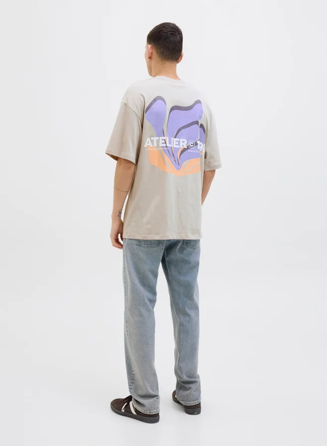 JACK & JONES Graphic Print Round Neck T-Shirt
