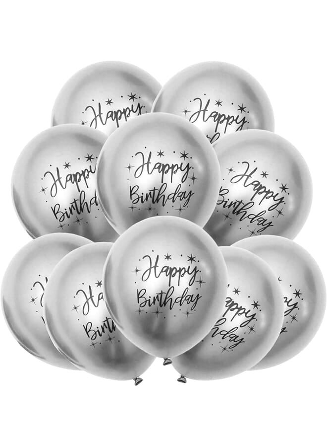 Party Time 10Pcs 12 Inch Premium Thicken Latex Shiny Chrome Balloon Helium Balloons For Birthday Wedding Prom Carnival Christmas Graduation Party Decoration Silver - Image 2