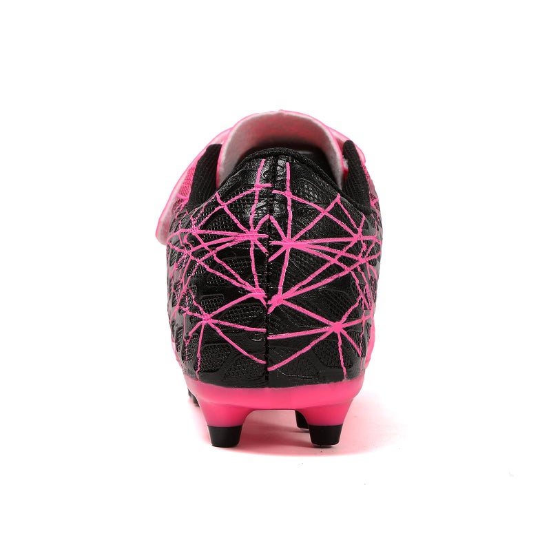 Skerxut Soccer Cleats, Kids Firm Ground Football Shoes, Boys Girls Athletic Outdoor (Black/Pink, Toddler, 10, Numeric, US Footwear Size System, Medium) - Image 5