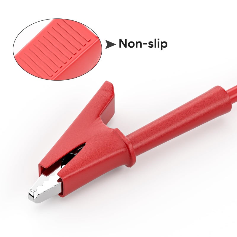 Goupchn 5PCS Alligator Clips Test Leads Dual Ended Crocodile Wire Cable with Insulators Clips Test Flexible Copper Cable for Electrical Testing 3.3ft/1m - Image 5