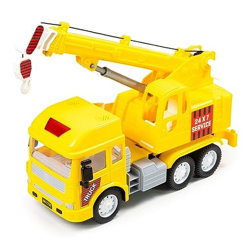 RATNA'S Hydra Crane My First Wheels Friction Powered Big Size Plastic Construction Toy Vehicle with Realistic Features Non Battery Operated Toys for Kids - Image 1