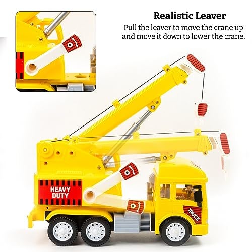 RATNA'S Hydra Crane My First Wheels Friction Powered Big Size Plastic Construction Toy Vehicle with Realistic Features Non Battery Operated Toys for Kids - Image 2