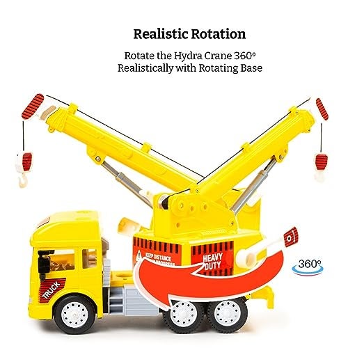 RATNA'S Hydra Crane My First Wheels Friction Powered Big Size Plastic Construction Toy Vehicle with Realistic Features Non Battery Operated Toys for Kids - Image 3