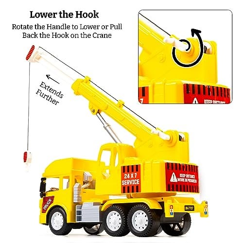RATNA'S Hydra Crane My First Wheels Friction Powered Big Size Plastic Construction Toy Vehicle with Realistic Features Non Battery Operated Toys for Kids - Image 4