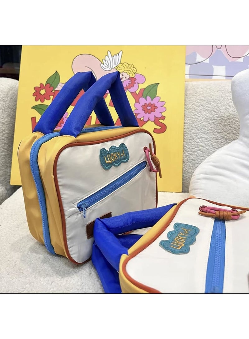 SOLARAE Makeup Bag, Toiletry Bag, Hanging Travel Makeup Bag for Women, with Divider, Handle, and Storage, for Toiletries, Cosmetics, Brushes, Bottle, Makeup Bag for School - Image 3