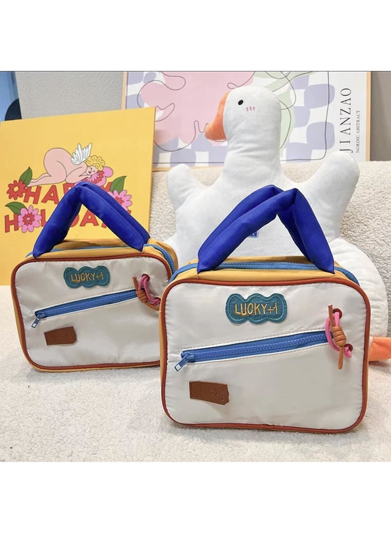 SOLARAE Makeup Bag, Toiletry Bag, Hanging Travel Makeup Bag for Women, with Divider, Handle, and Storage, for Toiletries, Cosmetics, Brushes, Bottle, Makeup Bag for School - Image 2