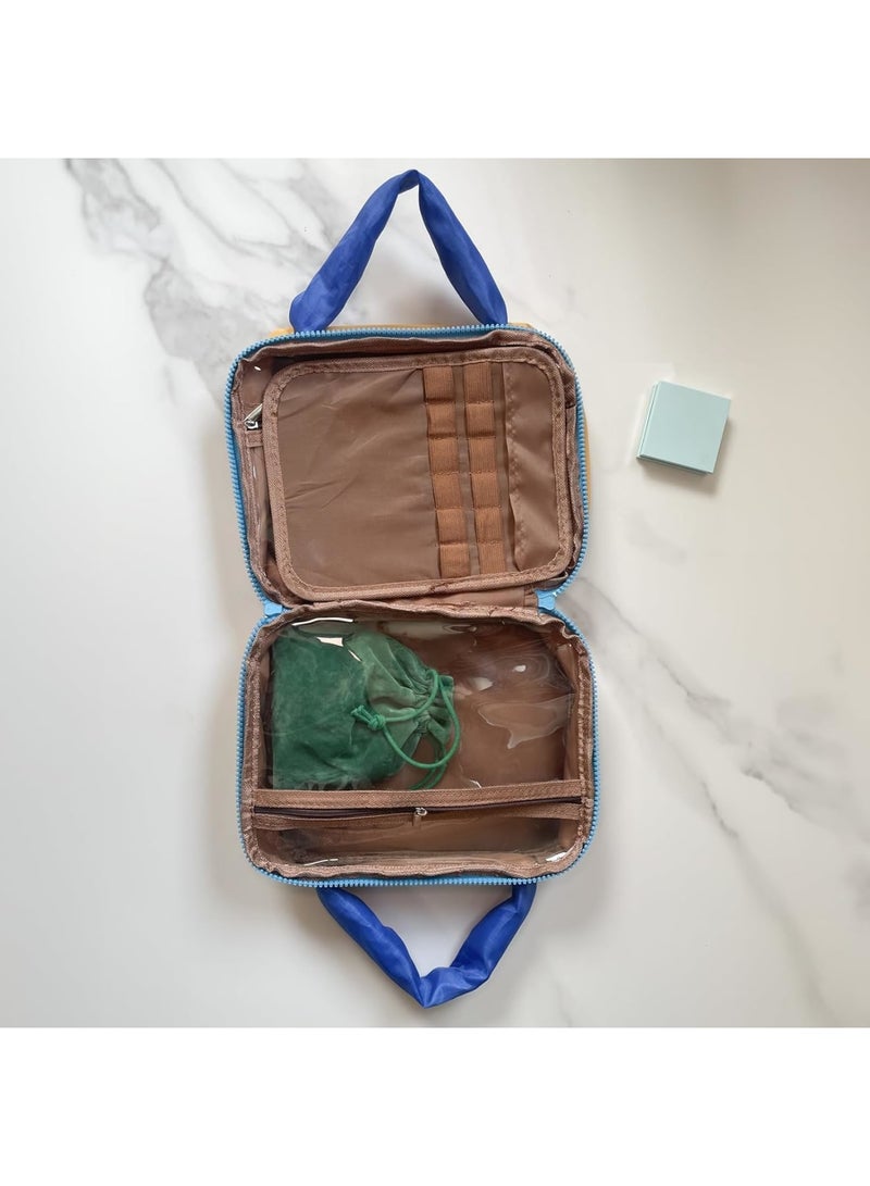 SOLARAE Makeup Bag, Toiletry Bag, Hanging Travel Makeup Bag for Women, with Divider, Handle, and Storage, for Toiletries, Cosmetics, Brushes, Bottle, Makeup Bag for School - Image 5