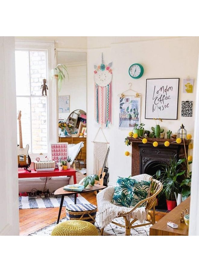 NIBEMINENT Handmade Lace Dream Catcher Feather Bead Hanging Decoration Multicolour - Image 5