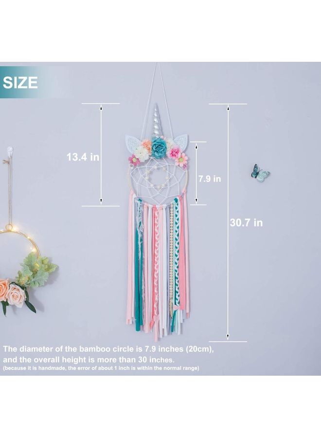 NIBEMINENT Handmade Lace Dream Catcher Feather Bead Hanging Decoration Multicolour - Image 4