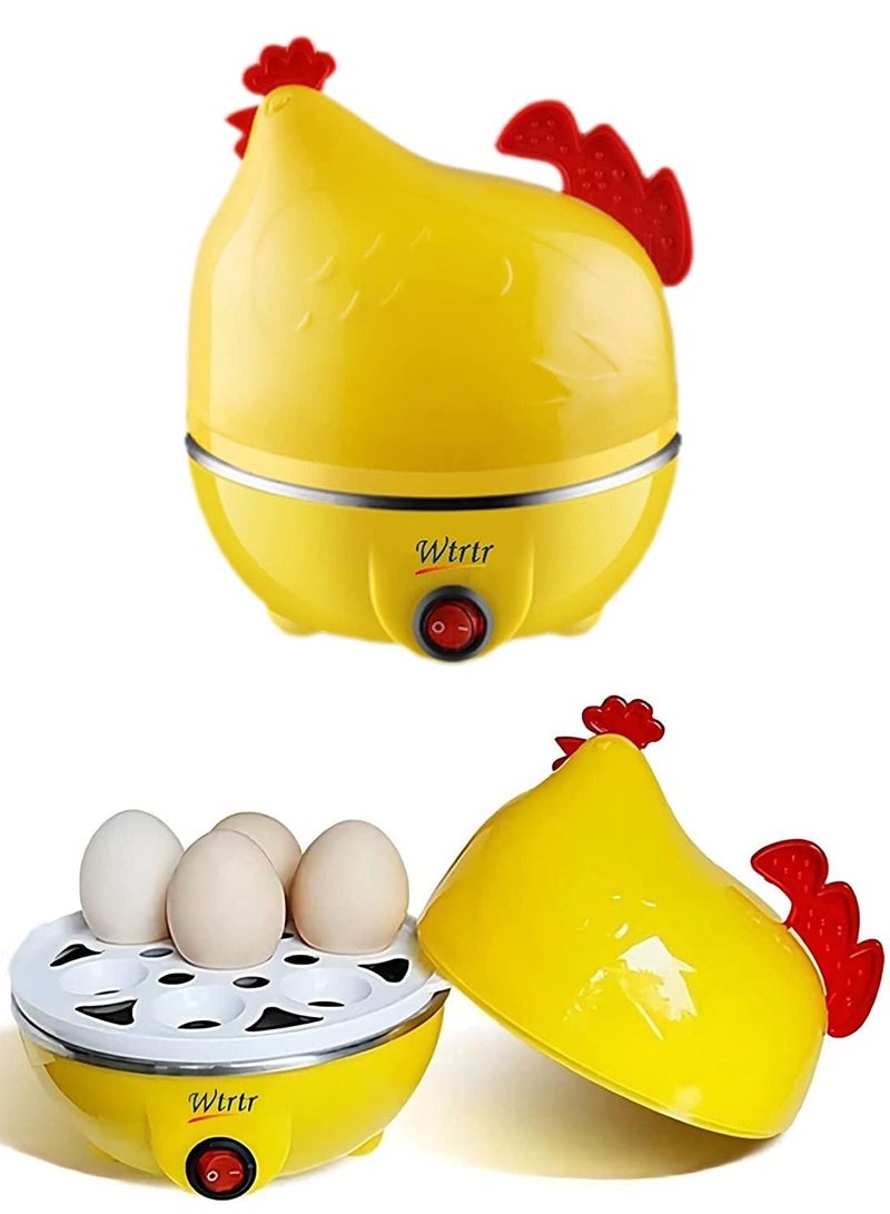 Wtrtr غلاية بيض كهربائية للبيض المسلوق مع إغلاق تلقائي متعددة الوظائف على شكل دجاجة سعة 7 بيضات - Image 1