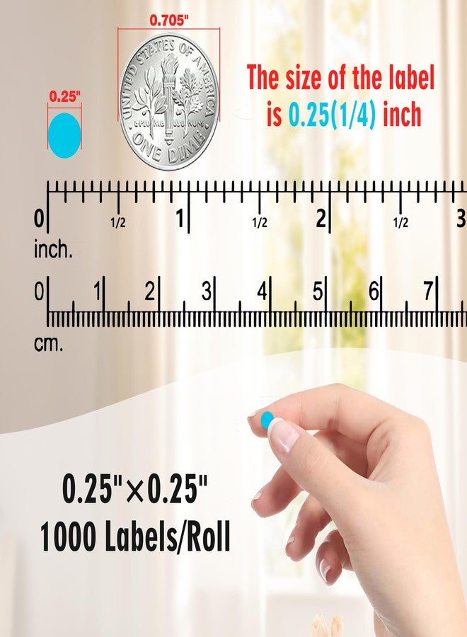 PARLAIM Dot Stickers 1/4 Inch Permanent Color-Code Sticker Label, 1000 PCS Small Circle Labels per Dispenser Box, Teal - Image 2