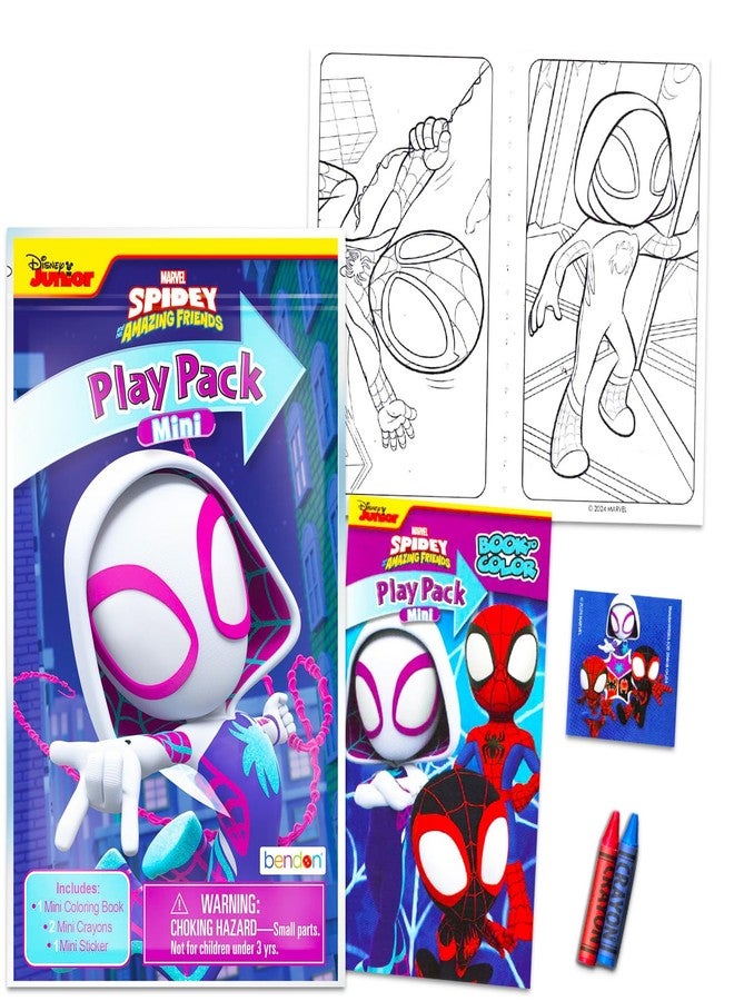 Marvel Spider Girl Gwen Stacy Mini Party Favors Set for Kids - Bundle with 24 Ghost-Spider Gwen Play Packs with Coloring Pages, Stickers, More (Spidergirl Birthday Party Supplies) - Image 2