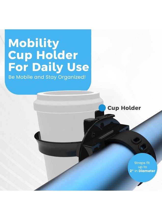 Easy To Use Products Mobility Cup Holder For Adults - Portable Drink Holder for Wheelchair - Compatible with Walker, Rollator, Transport Chair or Scooter - Easy to Install, Removable, Adjustable & Foldable Cup Carrier  - Image 1