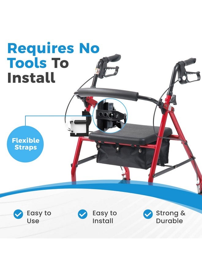 Easy To Use Products Mobility Cup Holder For Adults - Portable Drink Holder for Wheelchair - Compatible with Walker, Rollator, Transport Chair or Scooter - Easy to Install, Removable, Adjustable & Foldable Cup Carrier  - Image 2