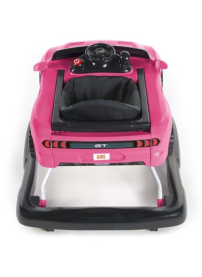 Bright Starts - 4-In-1 Ford Mustang Pink Baby Activity Walker With 4 Ways To Play - Image 1