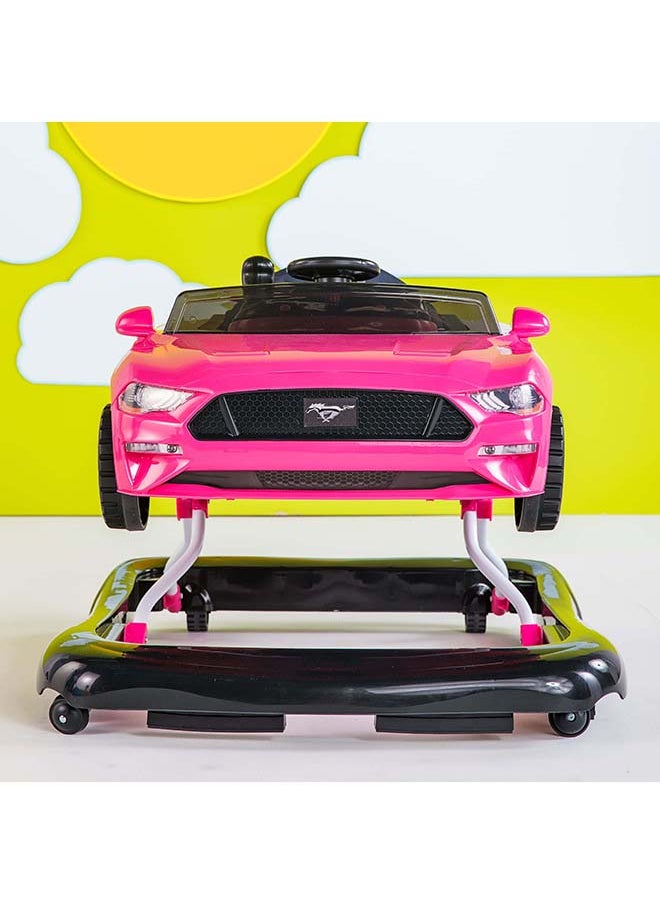 Bright Starts - 4-In-1 Ford Mustang Pink Baby Activity Walker With 4 Ways To Play - Image 1