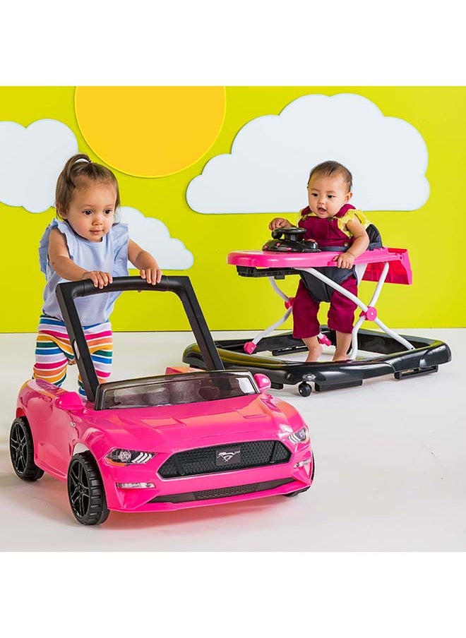 Bright Starts - 4-In-1 Ford Mustang Pink Baby Activity Walker With 4 Ways To Play - Image 1