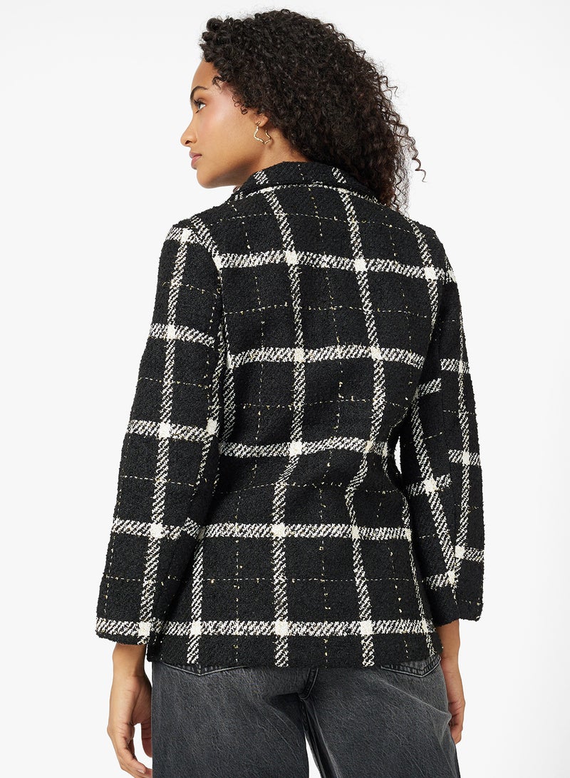 Ginger Woolen Longline Plaid Coat - Image 2