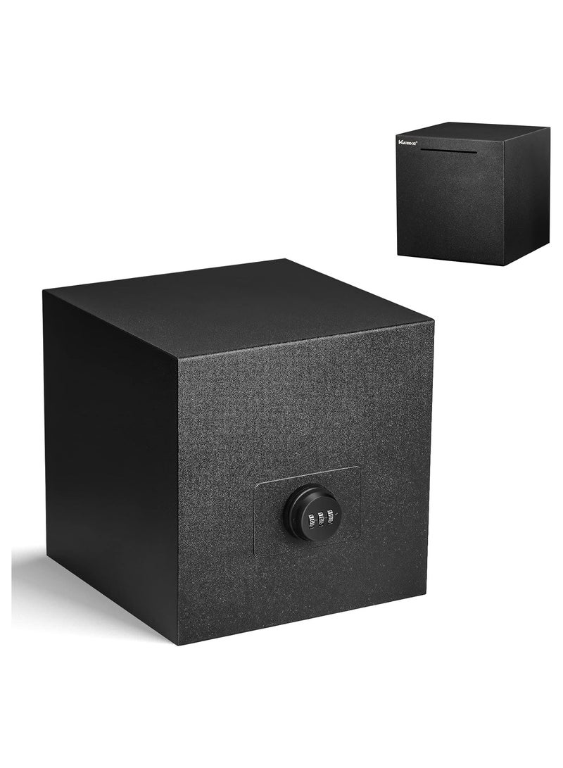 YelaJoy Bank for Adults, Stainless Steel Savings Bank to Help Budget and Save, Metal Money Bank Only Savings Box, Must Break to Access Money, 7.9"X7.9"X7.9" Black - Image 1