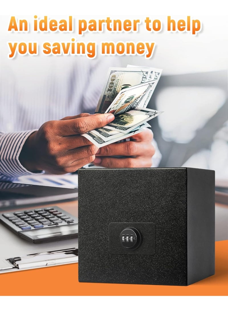 YelaJoy Bank for Adults, Stainless Steel Savings Bank to Help Budget and Save, Metal Money Bank Only Savings Box, Must Break to Access Money, 7.9"X7.9"X7.9" Black - Image 3