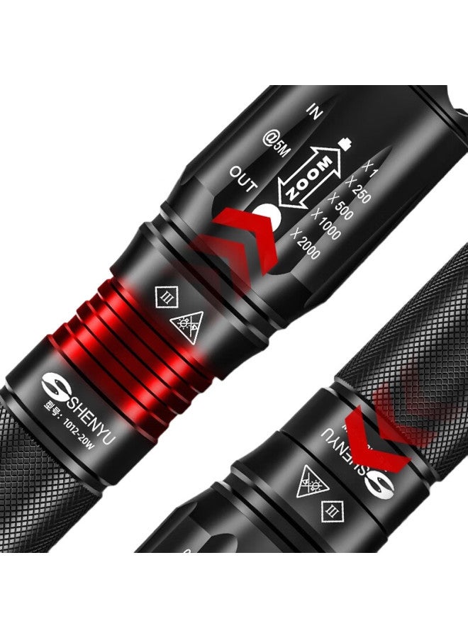 SHENYU Flashlight, High-Intensity Long-Range, Rechargeable, Portable, Zoomable, Ultra-Bright, Waterproof, Outdoor And Home Emergency Lighting - Image 1