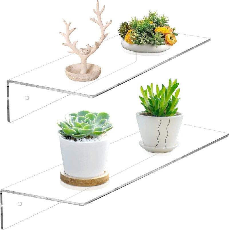 PARIKSHIT SUBLIMATION WITH DEVICE OF PS Parikshit Sublimation 2 pcs Wall Shelf for Bedroom Living Room dcor Home Decor Bathroom Kitchen Invisible Book Shelf organizor Rack 12 INCH