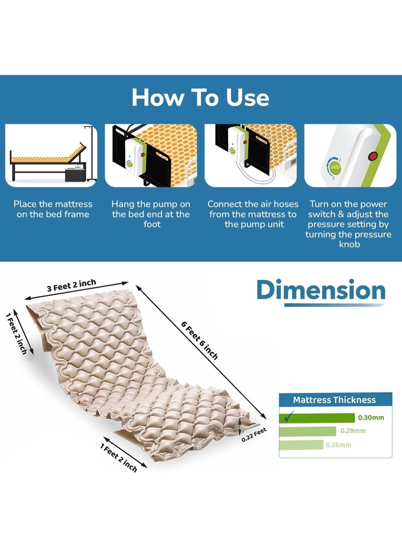 مرتبة هوائية فقاعية مضادة للاستلقاء – لتخفيف الضغط والحماية أثناء فترات الراحة الطويلة - Image 2