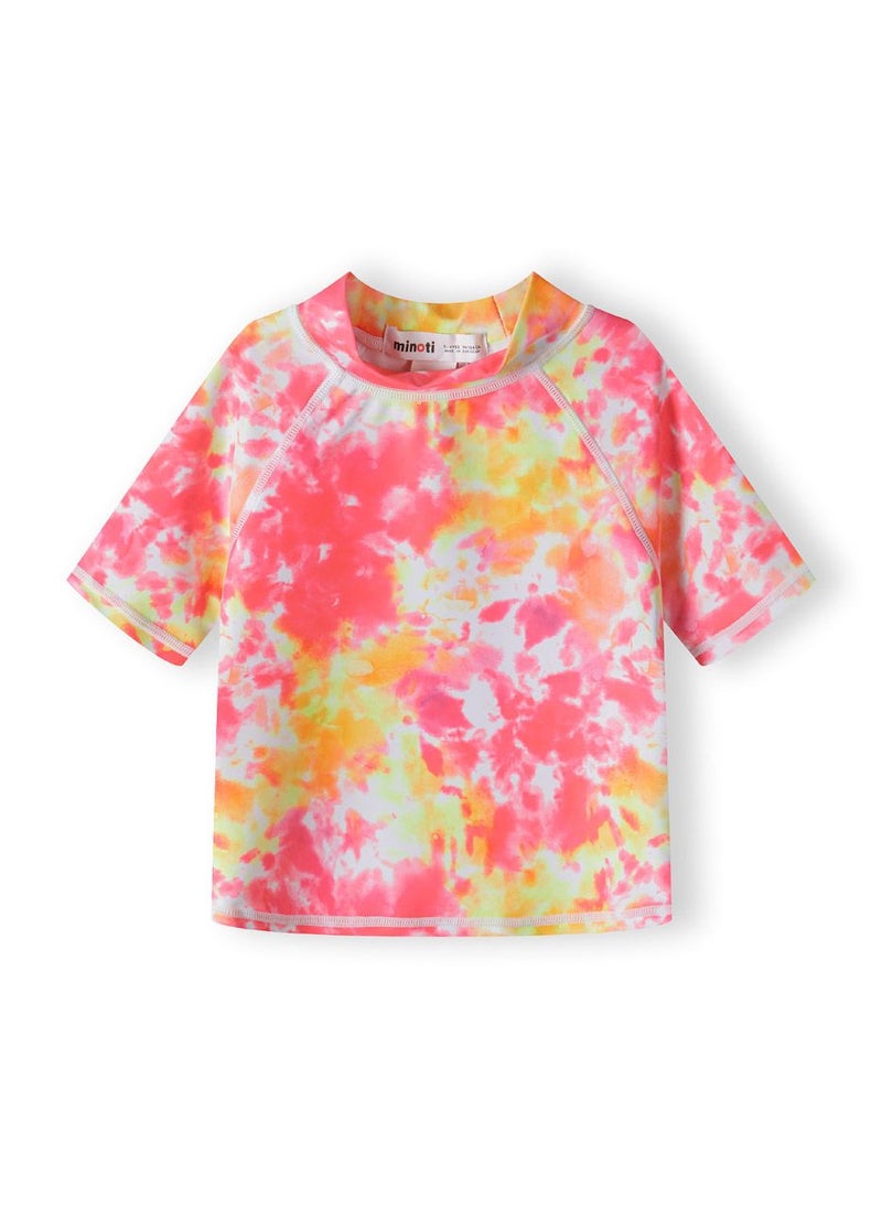 MINOTI Girls short sleeve rash top and swim briefs coral - Image 3