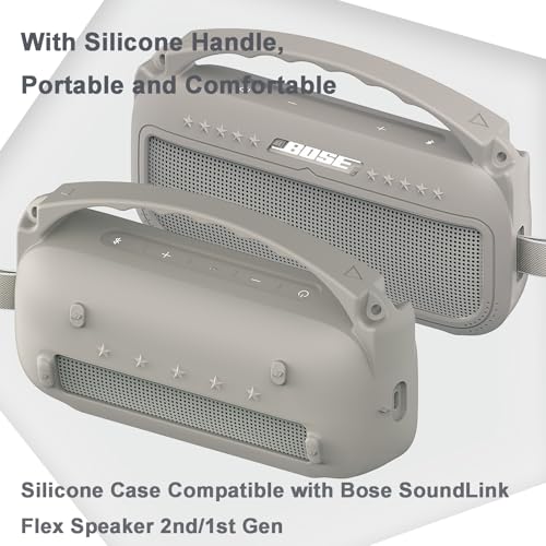 JCHPINE Silicone Cover Case for Bose SoundLink Flex Portable Bluetooth Speaker 2nd Gen, Protective Holder Accessories (Silicone case, Sandstone) - Image 3