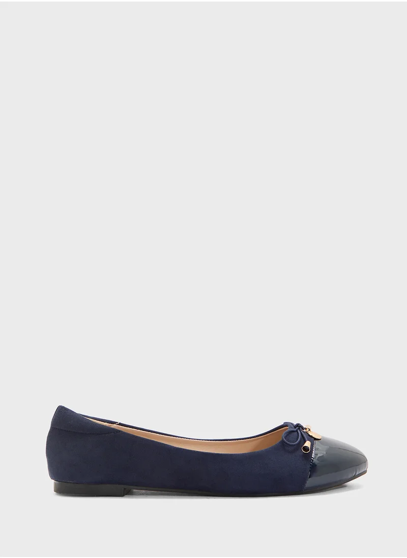 ايلا Patent Toe Ballerina With Bow