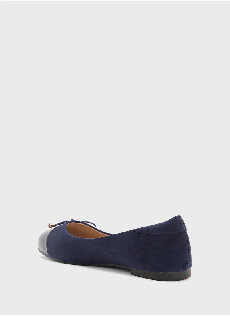ايلا Patent Toe Ballerina With Bow