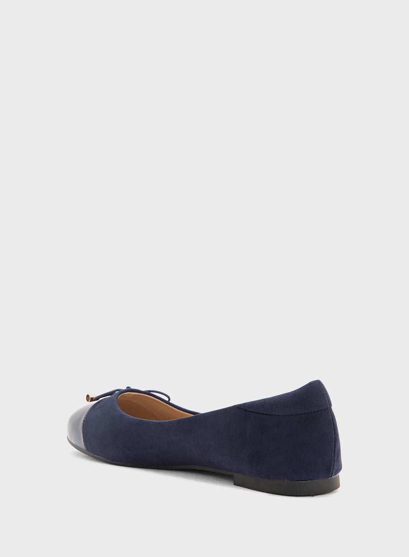 ELLA Patent Toe Ballerina With Bow  - Image 2
