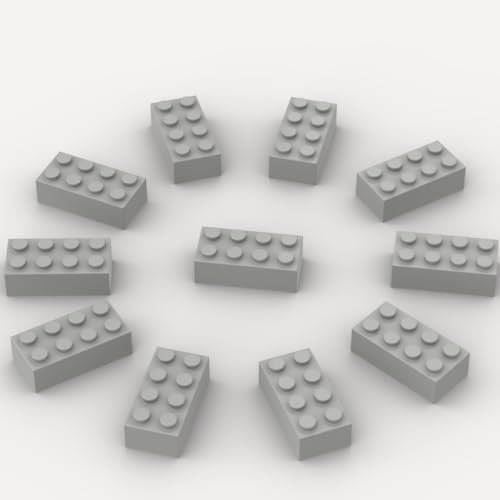 YUJHITP 500 Piece Light Gray Bricks Bulk Gray 2x4 Building Bricks Flat Compatible with Lego Parts and Pieces 2x4 Light Grey BricksColor Light Gray A0001 - Image 1