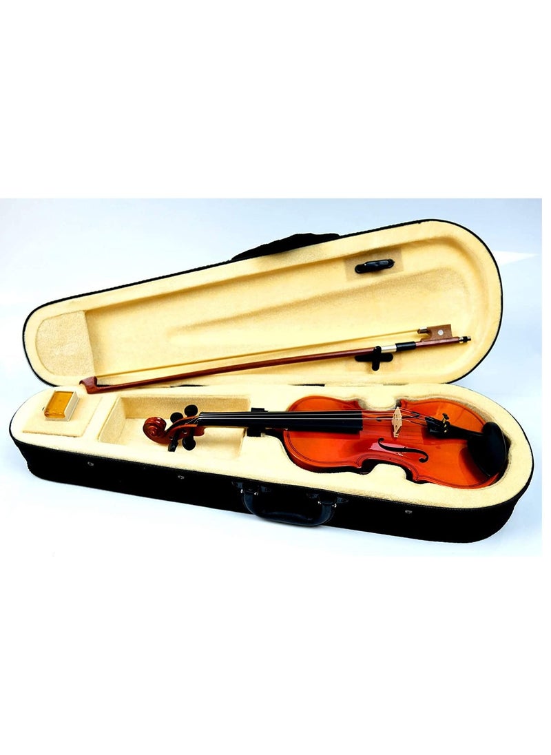Mike Music - Mike Music 1/8 Natural Violin with Hard Case, Bow, Rosin (1/8 Violin, natural) - Image 1